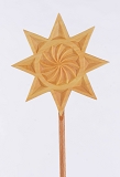 Stern auf Stab, geschnitzt aus Linde