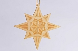 Stern zum Aufh&auml;ngen aus Linde geschnitzt