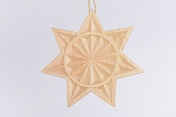 Stern zum Aufh&auml;ngen aus Linde geschnitzt