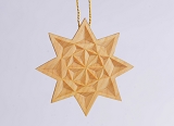 Stern zum Aufh&auml;ngen aus Linde geschnitzt